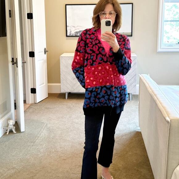 FARM RIO Mixed Leopard Cardigan S - Picture 3 of 10